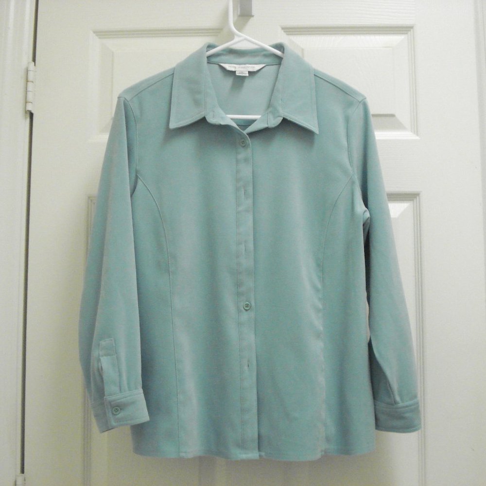 PETITE SOPHISTICATE Women's Casual Blazer/Jacket Size Medium blue-green EUC
